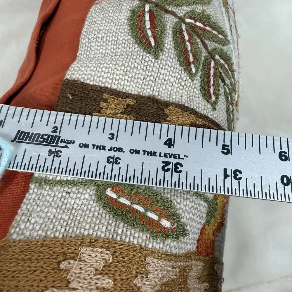 Well Dressed Home Mushroom Embroidered Lumbar Pillow Cottagecore Woodland NWT